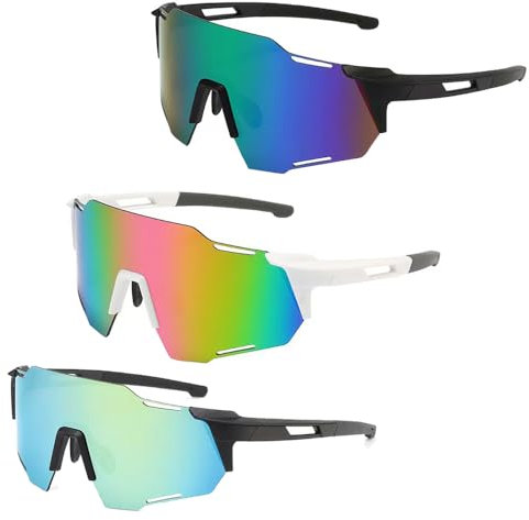 YANGUN 3 Stück Fahrradbrille Sonnenbrille, Schnelle Brille, Sportbrille, Polarisiert selbsttönend UV400 Schutz für Outdooraktivitäten Radfahren Fahren Laufen Golf Ski Bergsteigen Reisen Angeln