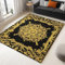 Teppich Dekoration 60x90 cm Komplexe Mustergrenze Rutschfester und Waschbarer Flanell Teppich Gelb, für Schlafzimmer Kinderzimmer Wohnzimmer Moderner Balkon Esszimmer