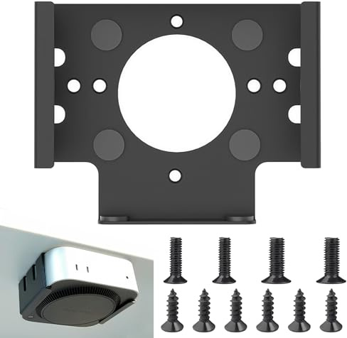 Mac mini M4 Ständer, VESA Halterung für Mac mini M4/Mini M4 Pro, Kohlenstoffstahl Halterung Wandhalterung/Schreibtischhalterung/Monitorhalterung, Belüftung Wärmeableitung Platzsparende(Schwarz)
