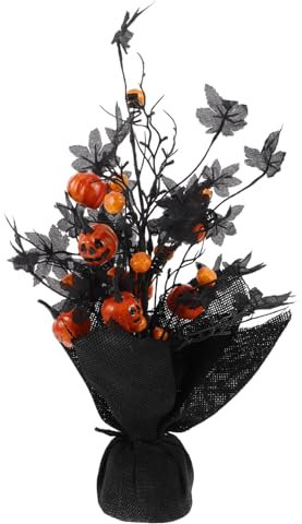 Ciieeo Halloween Badezimmerdeko Innendeko Tafelaufsatz Für Tische Blumenaufsätze Mit Kürbis Und Ahornblättern Langlebig Und Vielseitig Einsetzbar
