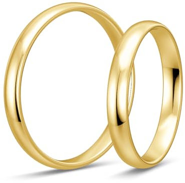 mosa & co. – Eheringe Gold 333 Paarpreis | Trauringe Gelbgold Classic poliert, massiv, 3 mm | inkl. Gravur, Schmuckbox & Echtheitszertifikat