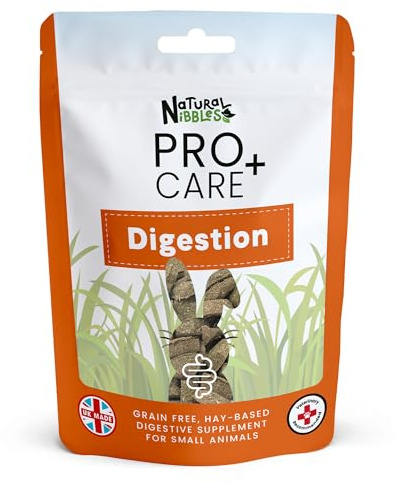 Natural Nibbles ProCare+ Digestion 120g | 100% Natural Supplement for Rabbits, Guinea Pigs, and Small Pets, Herbal Biscuit Treats, Rich in Dietary Fibre, Grain Free, Manufactured in the UK