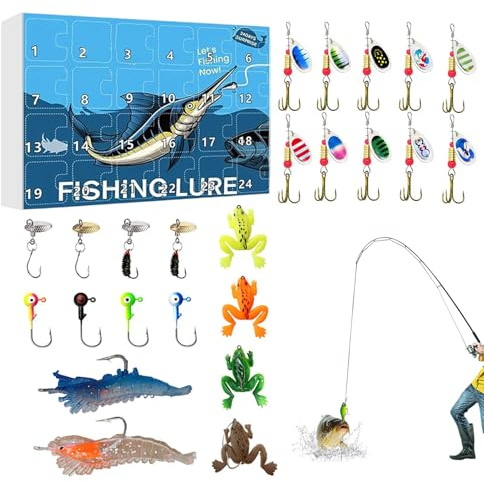 Fishing Weihnachtskalender - Angelzubehör Adventskalender | Geschenk Für Väter Jugendliche Männer