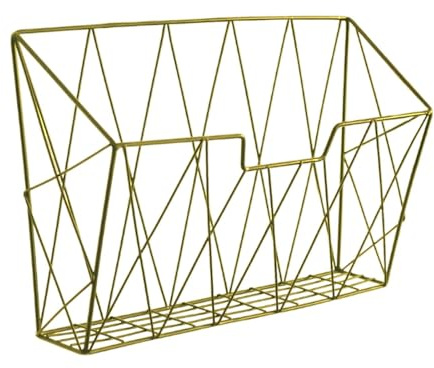 Pitycbo Porta Riviste Da Parete Portadocumenti Appendibile Giornali Libri in Ferro Funzione Multipla Adatto per Studio Camera Da Letto Soggiorno, Oro