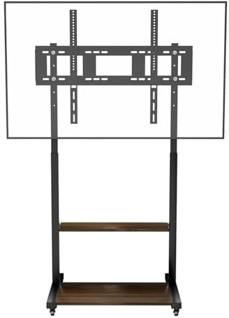 Heavy Duty 40-100 Inch TV Stand Stable Height Adjustable Mobile LCD TV Cart with Shelves and Wheels