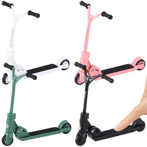 THQAE 4 Pcs Finger Scooter Mini Zweirad Finger Sport Skateboard Faltbar Simulation mit abnehmbaren Rädern Training Pädagogisch Interaktive Neuheit Party Favors - V