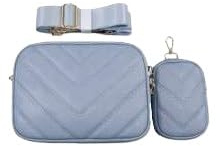 Rungassi Damen Umhängetasche mit Münzbeutel Crossbody Bag modische City Tasche blau weiß pink rosa schwarz grau grün gelb (Blau - 608)