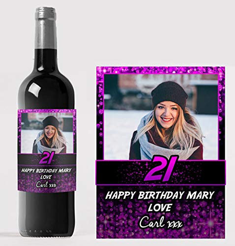 forefrontdesigns Personalised Photo Wine Bottle Label – Custom Wine Labels & Stickers for Bottles – Perfect for Weddings, Birthdays, Anniversaries & Special Events