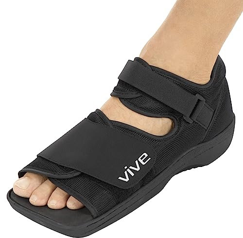 Vive Zapato postoperatorio, botas médicas ligeras para caminar con correa ajustable, zapato de recuperación ortopédica para postoperatorio, pie fracturado, dedos lesionados, fractura por estrés,