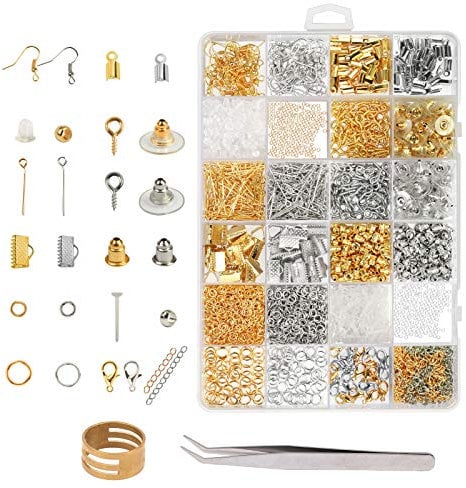 Schmuck Basteln Zubehör, ZoomSky 2536tlg Schmuckherstellung Set Schmuck Reparatur Werkzeug Kit in 24 Arten für Ohrringe Armband Halskette DIY Anfänger