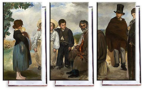 Unified Distribution Édouard Manet - Der alte Musiker - Klassisches Gemälde - Replik auf Leinwand Dreiteiler (120x80 cm)