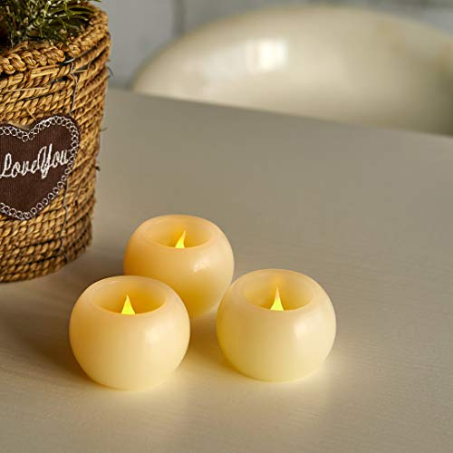 FURORA LIGHTING Ivory Smooth Small 2.4x1.6 LED Candles, 3-Pack Set