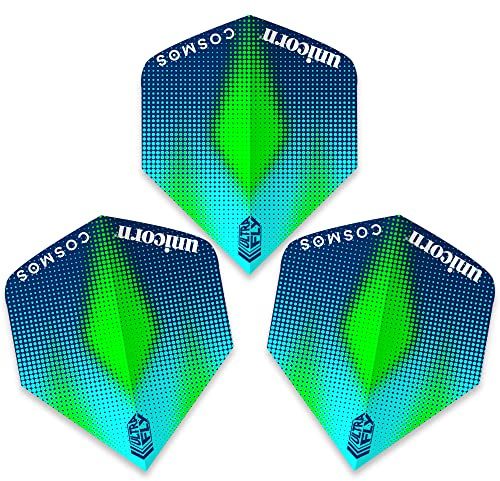 Unicorn UltraFly Dart Flights | Cosmos Meteor Design |Big Wing Shape| Ultra Durable 100 Micron Polyester PET