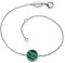Engelsrufer Damen Armband aus Sterling Silber und Malachit Kraftstein Anhänger, Karabinerverschluss, in zwei Längen verstellbar, nickelfrei, ERB-LILGEM-ML