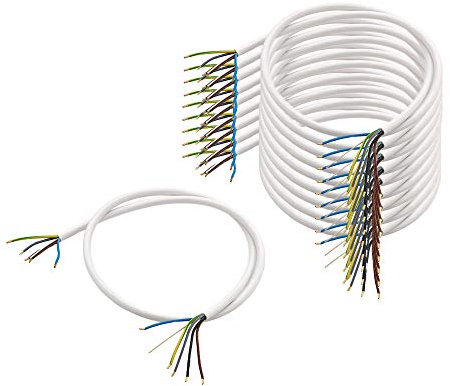 10er Set Herdanschlussleitung 1500 mm 5-polig Querschnitt 1,5 mm² mit Aderendhülsen/Anschlussleitung 2 / Stromleitung