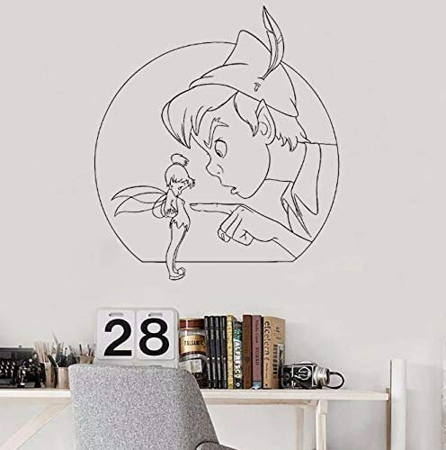 Schlafzimmer Dekoration Peter Pan Wandaufkleber Home Decor Fairy Magic Wandtattoos Cartoon Spielzimmer Aufkleber 42X47 Cm