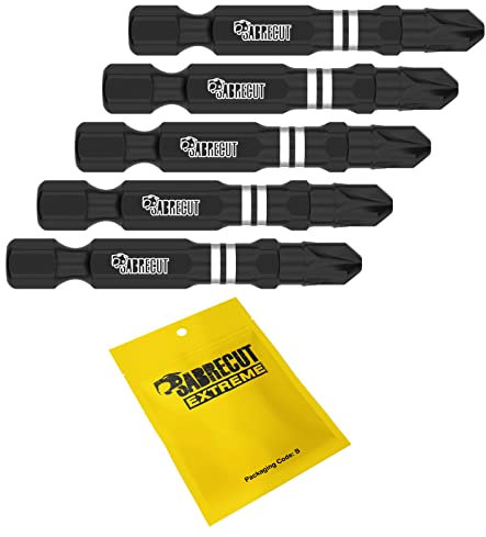 5 x SabreCut SCPZ350_5 50mm PZ3 Impact Screwdriver Driver Bits Set Single Ended Pozidriv POZI No.3 Heavy Duty