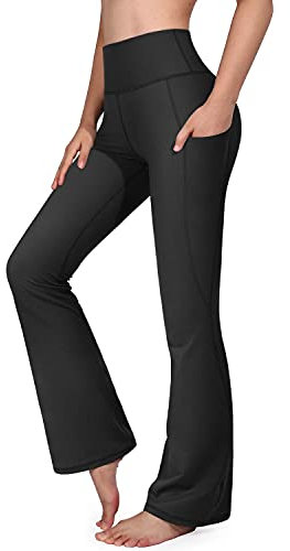 G4Free Yoga-Hosen für Damen Bootcut Yogahose mit Taschen Flare Hose Hohe Taille Sporthose Lang Hosen Fitness Training Jogginghose