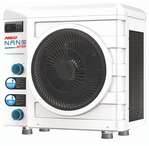 POOLEX N NETSPA Nano Action 3 POOLSTAR PC-Nano-A3 - Bomba de Calor dedicada a pequeñas Piscinas Fuera del Suelo - Consumo de 600 W - Volumen de la Cuenca de 10 a 21 m3, Color Blanco