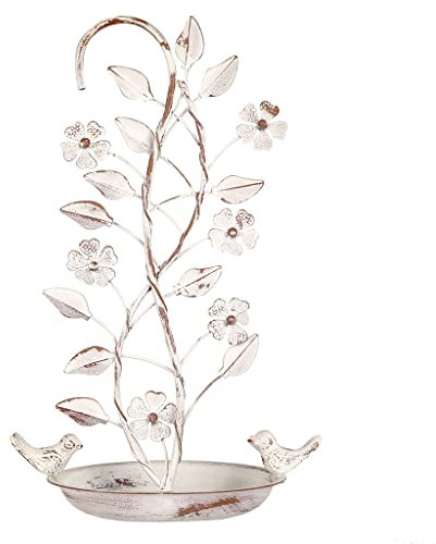 Bird Bath Cast Iron Outdoor Hanging Metal Bird Dish Seed Feeder Garden Gift (BX48)