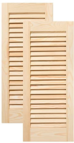 ben+camilla.com Doppel-Paket / 2-er Pack Lamellentüren 69,0 x 29,4 cm Holztür Natur mit offenen Lamellen für Regale, Schränke, Möbel | Kiefer Holz unbehandelt