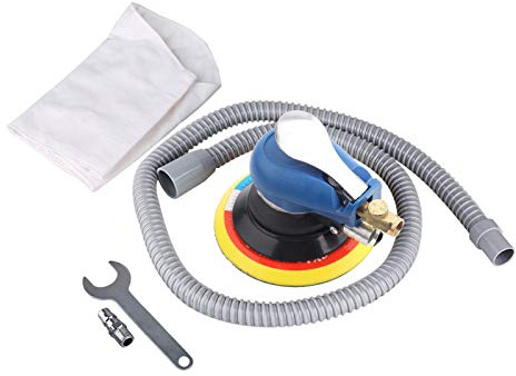 Druckluft Schleifgerät, 150mm Exzenter Poliermaschine mit Staubbeutel und Geschwindigkeitsregler, für Karosseriewerkstätten, Metallarbeiten, Möbel