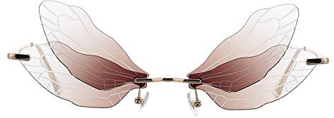 SOIMISS Randlose Sonnenbrille Libellenflügel Unregelmäßige Neuheit Partybrille Mode Brille für Frauen Mädchen