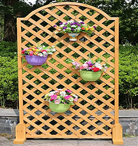 llxyzrzbhd Scherengitter Holz Rankhilfe Holzgitter Rankgitter Holz Holz Outdoor Indoor Netzwerk Gitter Holzzaun Abgeschnitten Trennwand Pflanzen Blumenständer Fechten Dekoration Bogenzaun (90X110cm)