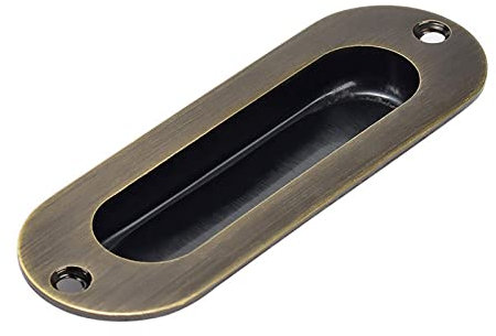 MiJunHD Recessed Flush Door Handles Stainless Steel Cabinet & Furniture Door Pulls Bronze 120 * 40mm Round Handles/Pulls for Interior & Closet Doors