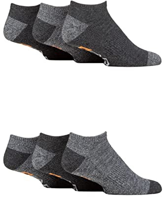 Farah Mens Cushioned Trainer Socks Pack of 6 | Invisible Low Cut Liners with Arch Support, Plain, Patterned, Striped, Multipack