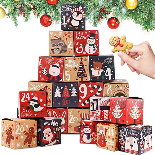DERAYEE Adventskalender zum Befüllen, 24 Adventskalender, Adventskalender Kinder