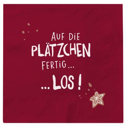 Grafik Werkstatt Servietten für Weihnachten und Advent | 20 Stück | 12,5 x 12,5 cm | rot | Auf die Plätzchen