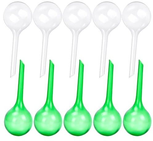 KAYSENSUK 10 Stück Kleine Pflanzen Gießkugeln 13x5cm, Transparent, PVC, Automatische Bewässerungskugeln für Topfpflanzen, Zimmerpflanzen, Hängepflanzen & Außengärten