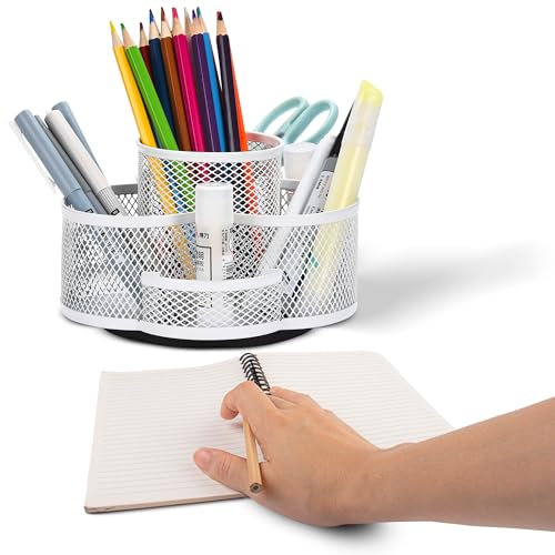 Office World Rotierender Stifthalter - Schreibtisch Organizer - Stiftebox, Schreibtisch Für Kinder Und Erwachsene - Stifteköcher Und Aufbewahrung - Organizer Drehbar Für Schreibtisch