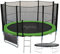 PlayActive 6ft / 8ft / 10ft / 12ft / 14ft / 16ft Kids Trampoline with Safety Enclosure Net, Ladder, Weatherproof Cover, Shoe Bag Included… (Green, 12ft)