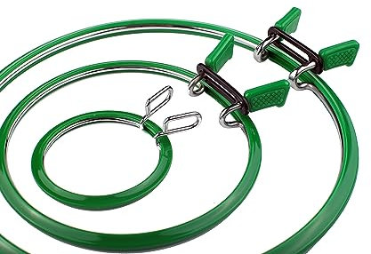 Nurge Premium-Qualität, Metallfederspannung, Stickrahmen, Kreuzstichrahmen, Stopfrahmen, Stickrahmen, Spannschuppen (grün, Größe Mix)