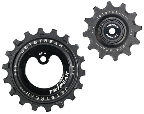 TRiPEAK 12/18 Zähne Keramiklager Oversized Stützrad Set für Shimano R91xx (GS, Langarm Variant) 11-fach Schaltwerk schwarz