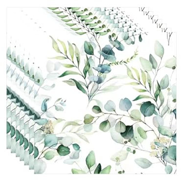 COSORO 20Pcs Sage Green Eucalyptus Napkins Serviettes,Sage Green Party Decorations Napkin Tissue Eucalyptus Leaf Paper Napkins for Birthday Baby Shower Boho Wedding Engagement Baptism Party Supplies