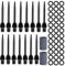 Kinwodon 15 Stück Steeldart Spitzen Dart Spitzen Steel mit 30 Gummiringe Dartspitzen Steel mit Gewinde Dartpfeile Metallspitze Steeldarts Spitzen für Dartpfeile Umrüsten Softdart mit 2 Schleifstein