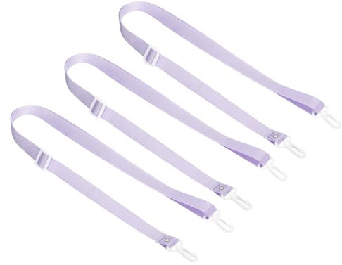 PATIKIL 125cm x 2cm Ersatz-Schultergurt, 3er-Pack Verstellbare Schwenk-Clips Haken Schnalle Slide Crossbody Taschengurt für Wasserflaschenträger Sling Bag, Lila
