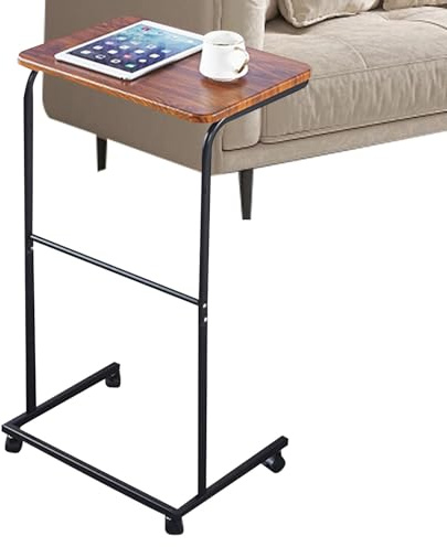 TV Tray Table with Wheels,TV Dining Table with Wheels,Living Room Side Tables with Wheels - Quiet Sliding Side Table for Living Room for High Load Capacity