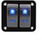 Effizientes Wippschalter-Panel mit zwei blauen LEDs, geeignet für 12 V DC 20 A und 24 V DC 10 A, perfekt für Fahrzeugbeleuchtung (2-Bit)