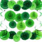 TOAOB Party Deko 19 Stück Seidenpapier Pompons Salbeigrün Party Dekoration Papier Pompoms Girlande Papier Fans Fächer und Hängende Spiralen Girlande für Partydekorationen Hochzeit Set Geburtstagsdeko