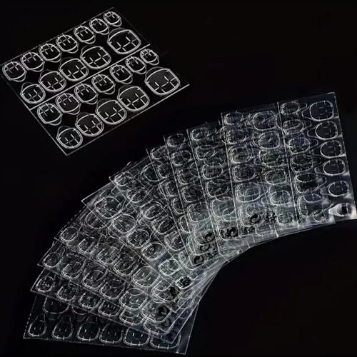 Biglumin Lot 1200 feuilles colle à ongles double face En gel 12 tailles