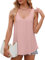 Camiseta Tirantes Mujer Sin Mangas Blusas Mujer Verano Top Chaleco Elegantes Camisola (Rosa,M)