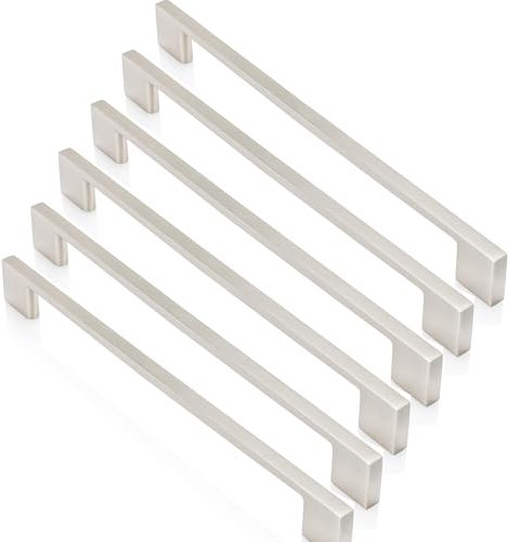 MARGUERASW 6pcs poignee de Meuble Cuisine 320mm poignée de porte Cuisine - Poignée Cuisine Poignée Placard Cuisine en Acier Inoxydable et Nickel Brossé entraxe
