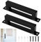 2 Pcs Tirador Puerta Corredera, Tiradores de Puerta de Granero, Tirador Puerta Exterior Interiores, Tiradores Puertas Negro, Manillas Puertas para Armario Garaje de Madera, con Placas Traseras