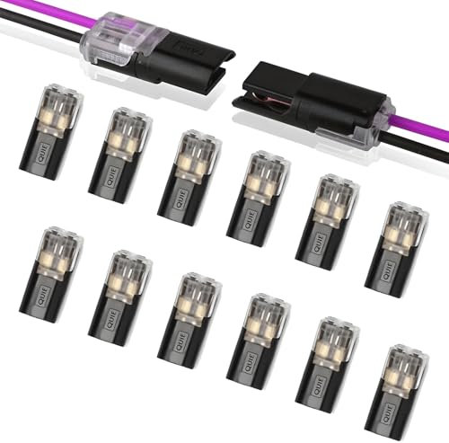 12 Stück Steckverbinder,Kabelverbinder 2 Polig,Steckverbinder 2 Polig,Kabelverbinder,Kabel Steckverbinder,Steckverbinder 12v,Amp Stecker 2 Polig,Auto Stecker 2 Polig,für 18-22 AWG Kabel Crimp