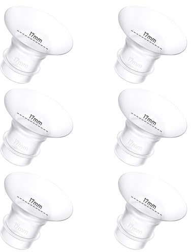 6Pcs Breast Pump Flange Insert 17mm Compatible with Momcozy/Spectra/Medela/eufy/Elvie/Lansinoh/Paruu P10 Breast Pump, Fit for Momcozy M5/M9/M6/V2 Pro/V2 pro/S12 Pro/eufy E10 S1 S1 Pro, 24mm Flange