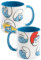 Die Schlümpfe Tasse - Allover Kaffeetasse Becher Kaffeebecher aus Keramik Weiß/Blau 320 ml
